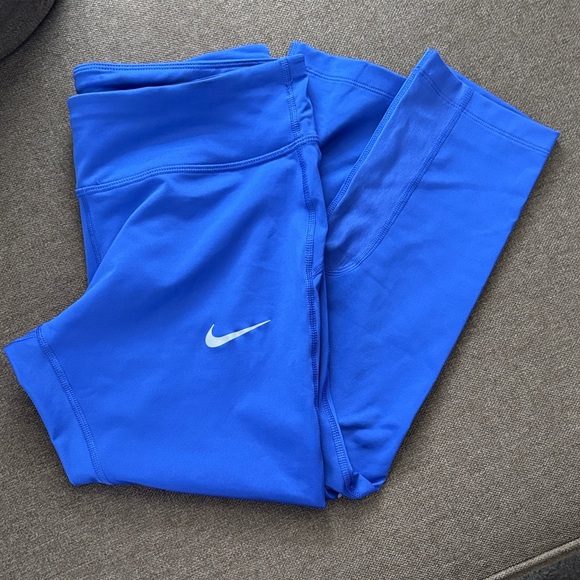 Nike Pants - Nike Royal Blue Girls' Performance Leggings with White Swoosh